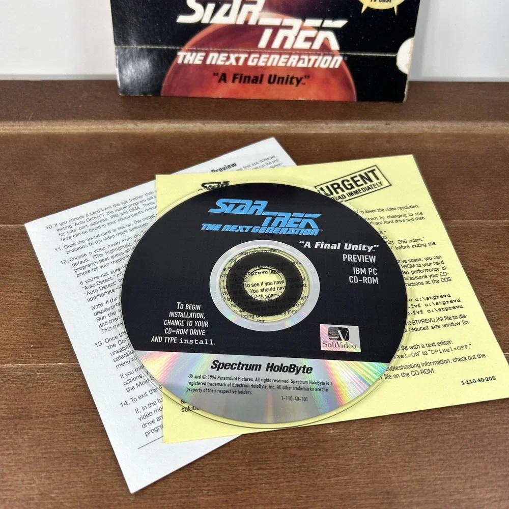 1994 Star Trek The Next Generation A Final Unity CD-ROM‎ Preview